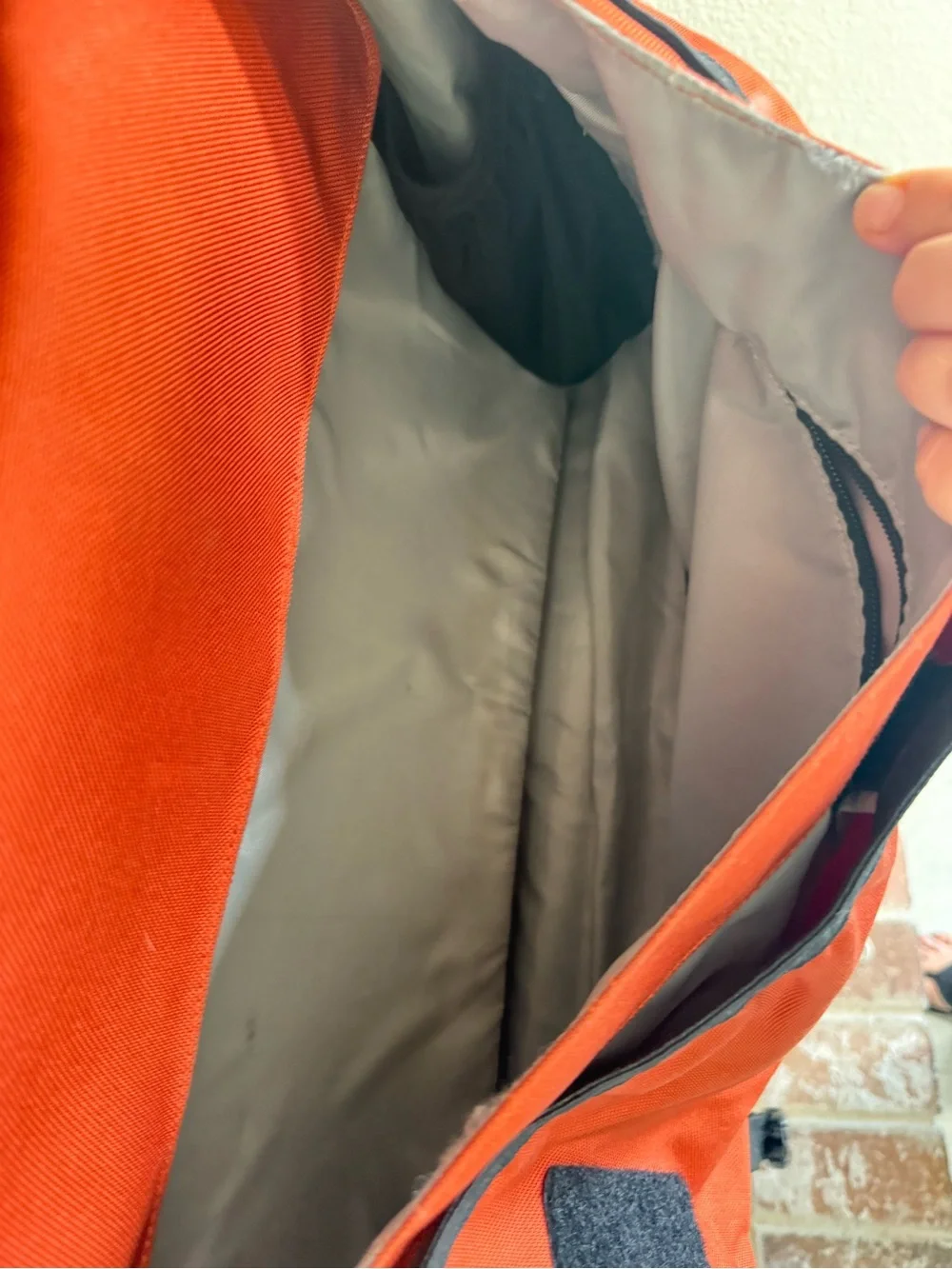 Patagonia Men's Messenger Bag in Rust-Orange with Black Trim